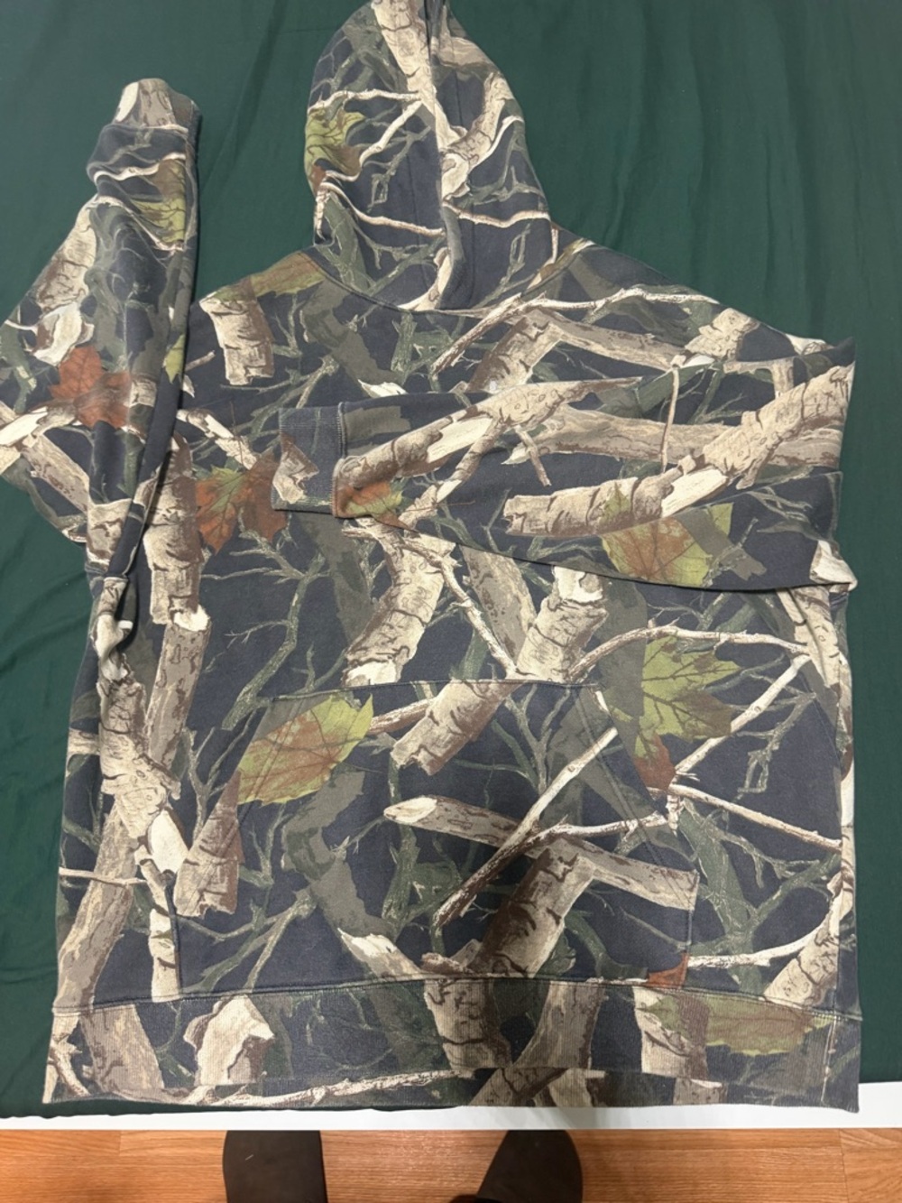 No Boundaries Men's Dark Camo Hooded Pullover - Green & Brown